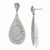 Sterling Silver CZ Teardrop Dangle Post Earrings