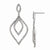 Sterling Silver CZ Flames Dangle Post Earrings