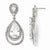 Sterling Silver CZ Double Teardrop Dangle Post Earrings