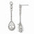 Sterling Silver CZ Teardrop Dangle Post Earrings