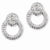 Sterling Silver CZ Double Circles Post Earrings