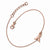 Sterling Silver Rose Gold Plated Cz Awarness Ribbon Bracelet