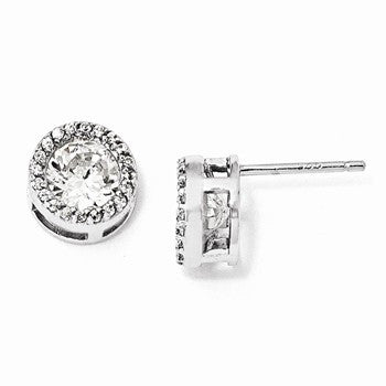 Sterling Silver CZ Post Earrings