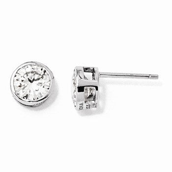 Sterling Silver CZ Post Earrings