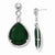 Sterling Silver Glass Simulated Emerald CZ Post Dangle Earrings