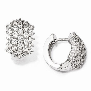 Sterling Silver CZ Hoop Earrings