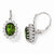 Sterling Silver Glass Simulated Emerald CZ Leverback Earrings