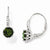 Sterling Silver Glass Simulated Emerald CZ Leverback Earrings