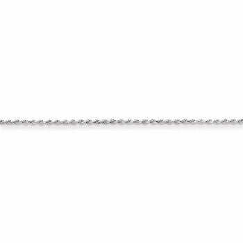 Sterling Silver Rhodium Plated Diamond-Cut Rope Chain