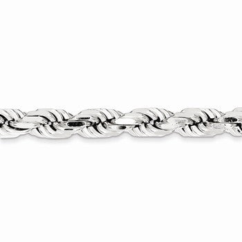 Sterling Silver Diamond-Cut Polished Sides Rope Chain