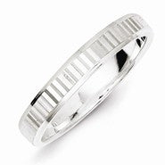 Sterling Silver 3.5mm Diamond-cut Wedding Band