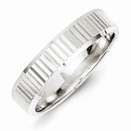 Sterling Silver 5mm Diamond-cut Wedding Band