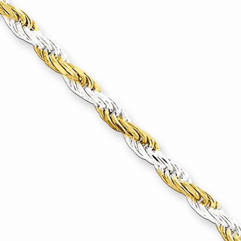 Sterling Silver & Vermeil Diamond-Cut Rope Chain Bracelet
