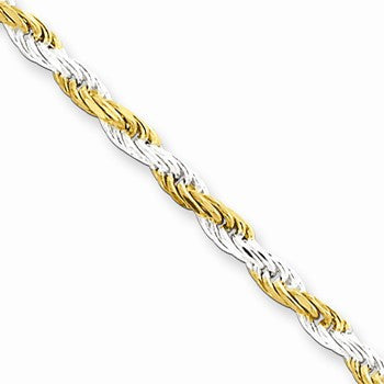 Sterling Silver & Vermeil Diamond-Cut Rope Chain