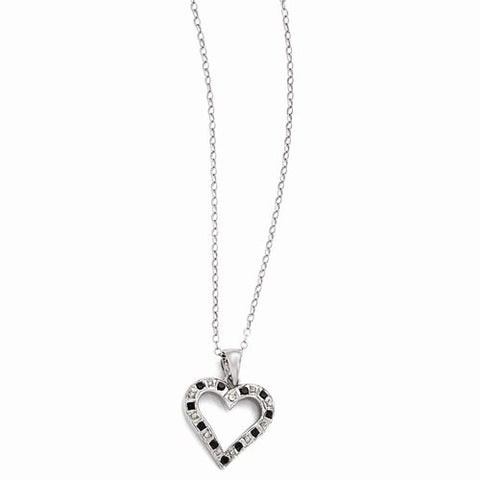 Sterling Silver Black & White Diamond Necklace