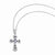 Sterling Silver & Platinum-Plated Dia & Sapphire Cross Necklace