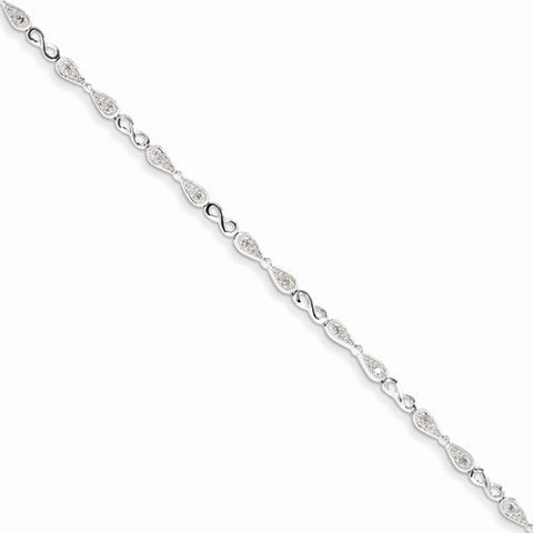 Sterling Silver Diamond Bracelet