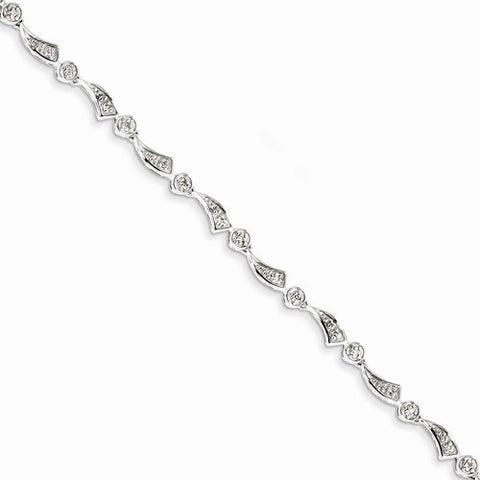 Sterling Silver Diamond Bracelet