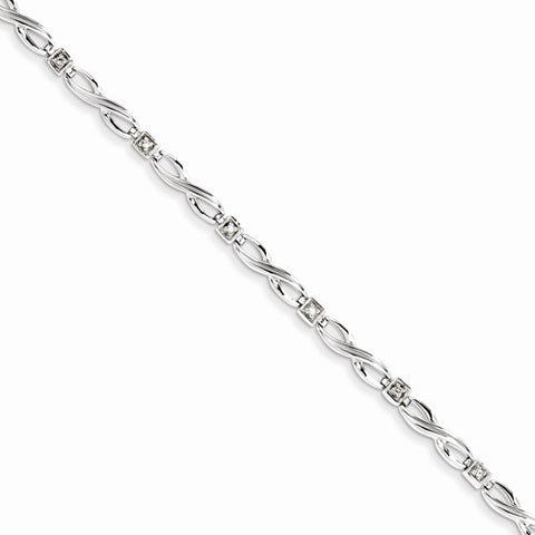 Sterling Silver Diamond Bracelet