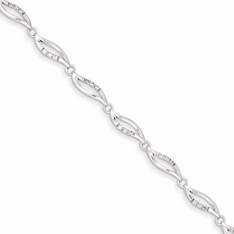Sterling Silver Diamond Bracelet