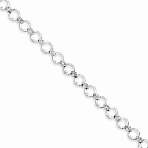 Sterling Silver Circle Diamond Shape Bracelet