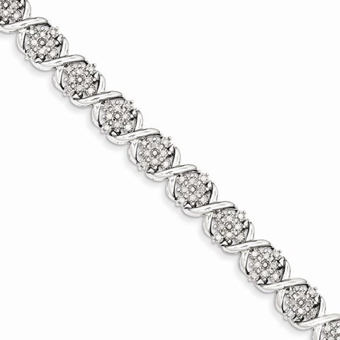 Sterling Silver Diamond Bracelet