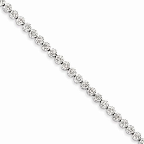 Sterling Silver Rhodium Plated Diamond Bracelet