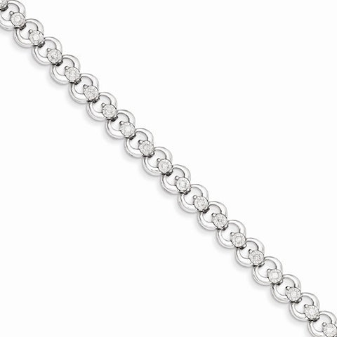 Sterling Silver Rhodium Plated Diamond Bracelet