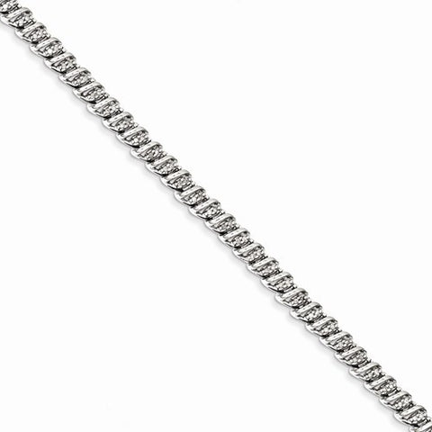 Sterling Silver Rhodium Plated Diamond Bracelet