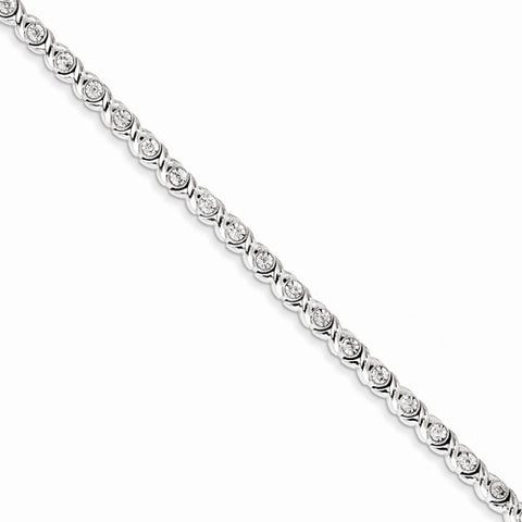 Sterling Silver Diamond Bracelet