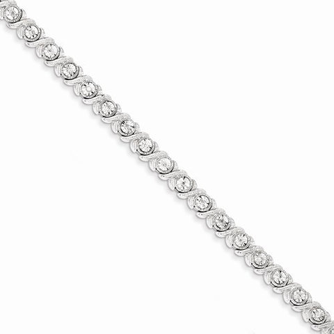Sterling Silver Diamond Bracelet