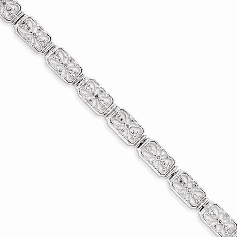Sterling Silver Diamond Bracelet