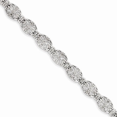Sterling Silver Diamond Bracelet