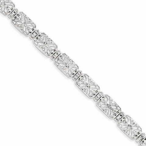Sterling Silver Diamond Bracelet