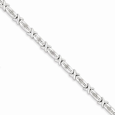 Sterling Silver Diamond X Bracelet