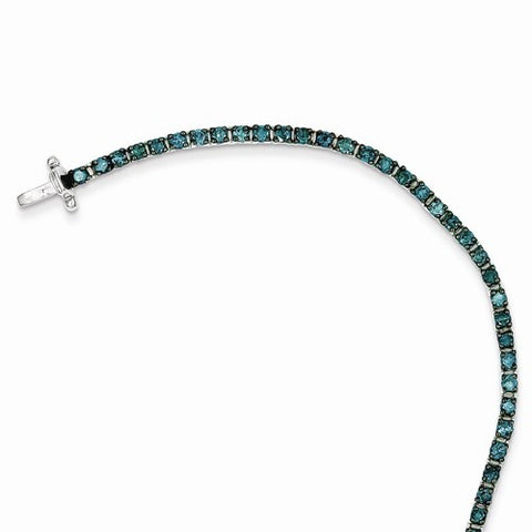 Sterling Silver Blue Diamond Tennis Bracelet