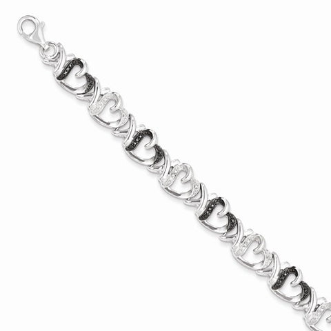 Sterling Silver Black & White Diamond Bracelet