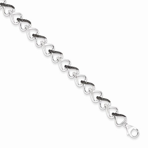 Sterling Silver Black & White Diamond Bracelet