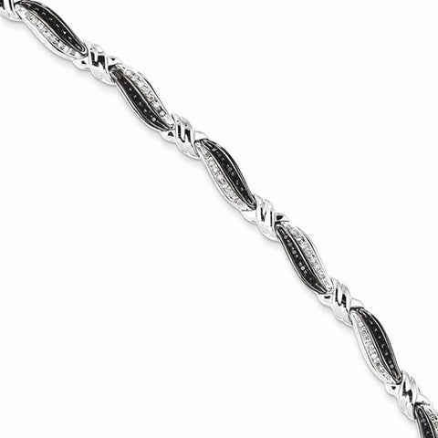 Sterling Silver Black & White Diamond Bracelet