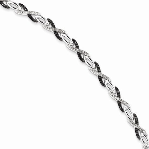 Sterling Silver Black & White Diamond Bracelet