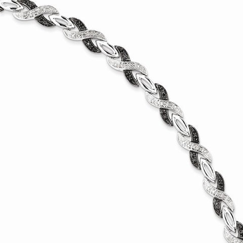 Sterling Silver Black & White Diamond Bracelet