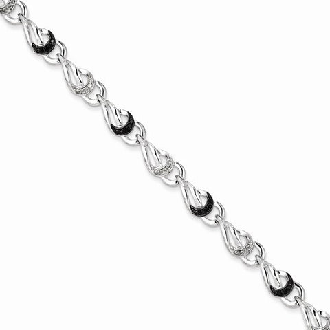 Sterling Silver Black & White Diamond Bracelet