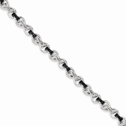Sterling Silver Black & White Diamond Bracelet