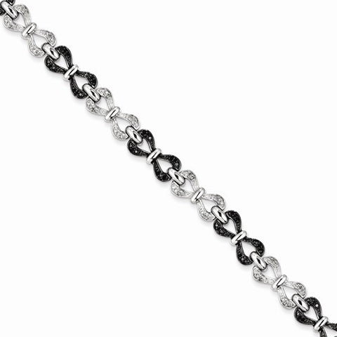 Sterling Silver Black & White Diamond Bracelet