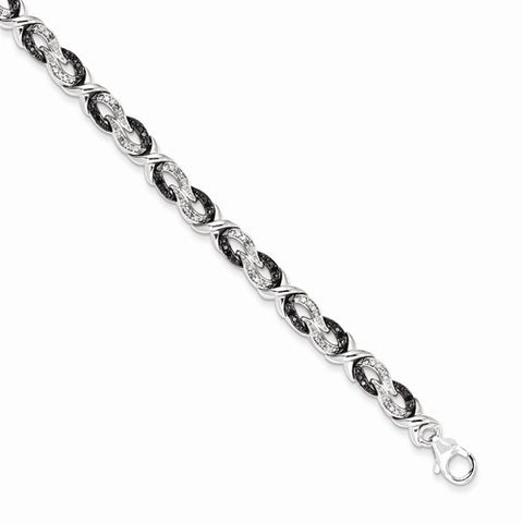 Sterling Silver Black & White Diamond Bracelet