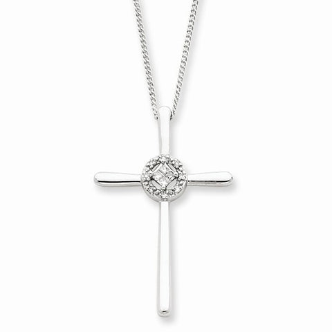 Sterling Silver Diamond Eternal Life Cross Necklace