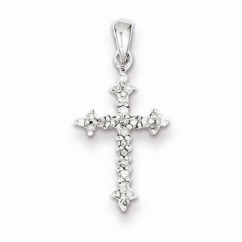 Sterling Silver Rhodium Diamond Cross pendant, Lovely Pendants for Necklace