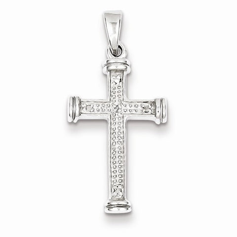 Sterling Silver Rhodium Diamond Cross pendant, Classy Pendants for Necklace