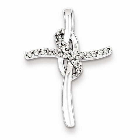 Sterling Silver Infinity Diamond Cross Pendant, Pendants for Necklace