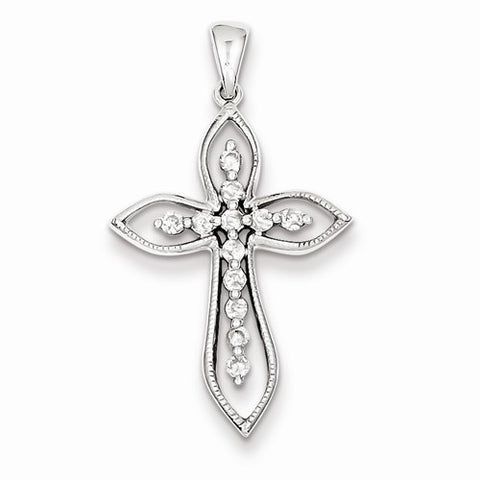Sterling Silver Diamond Cross Pendant, Appealing Pendants for Necklace